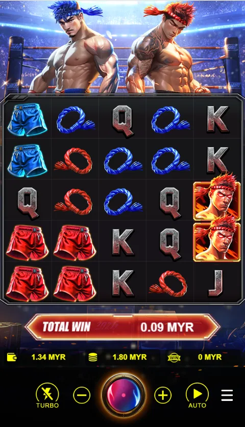 A slot spin during our Gwin77png free credit test showing a total win of 0.09 and a small remaining balance