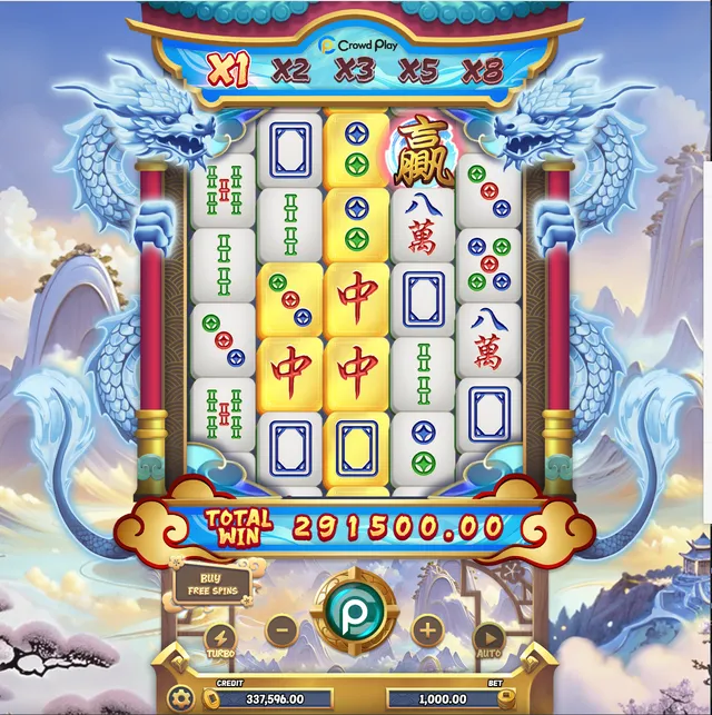 Kayapng slot screen after playing the free register bonus credit, showing a total win in in-game credit