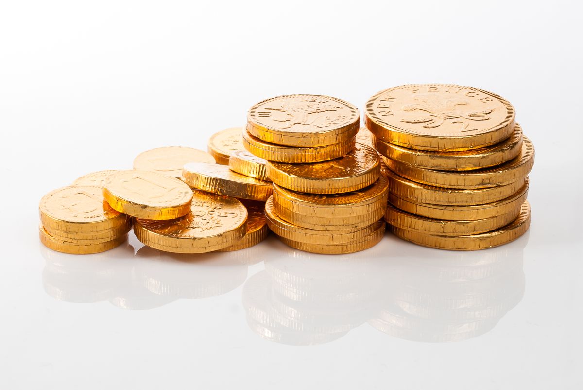 Stacked golden coins
