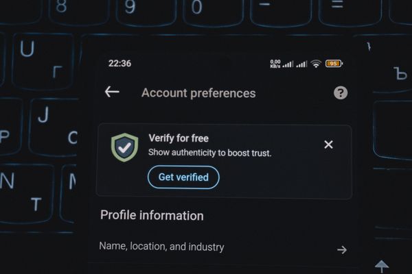 A smartphone screen showing an account verification alert