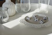 Close up of dice on a casino table