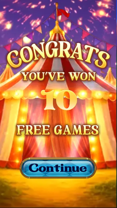A circus-themed slot awarding 10 free games during our Pgk365 free credit test