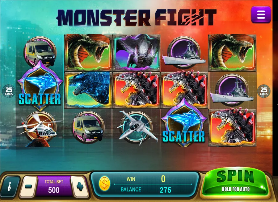 The Monster Fight slot during our Sbowin9 free credit test